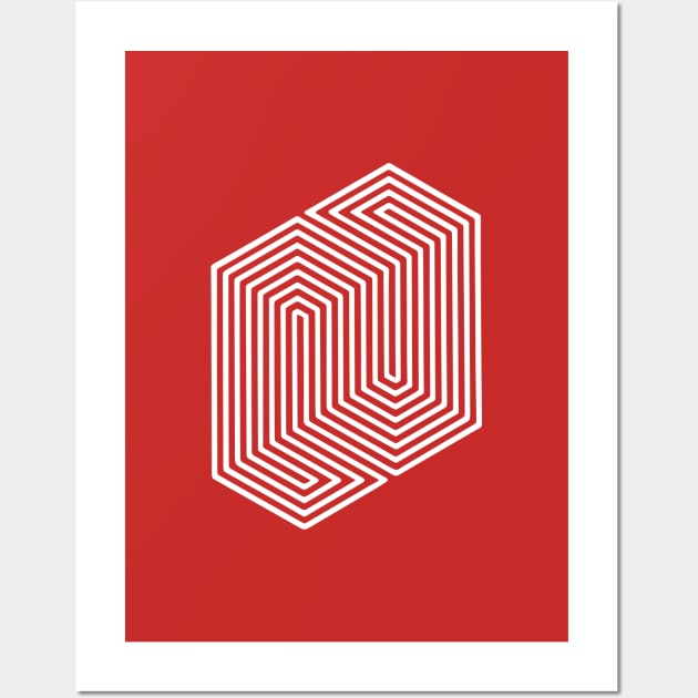 Optical Illusion (Impossible Minimal B & W Lines) Wall Art by badbugs